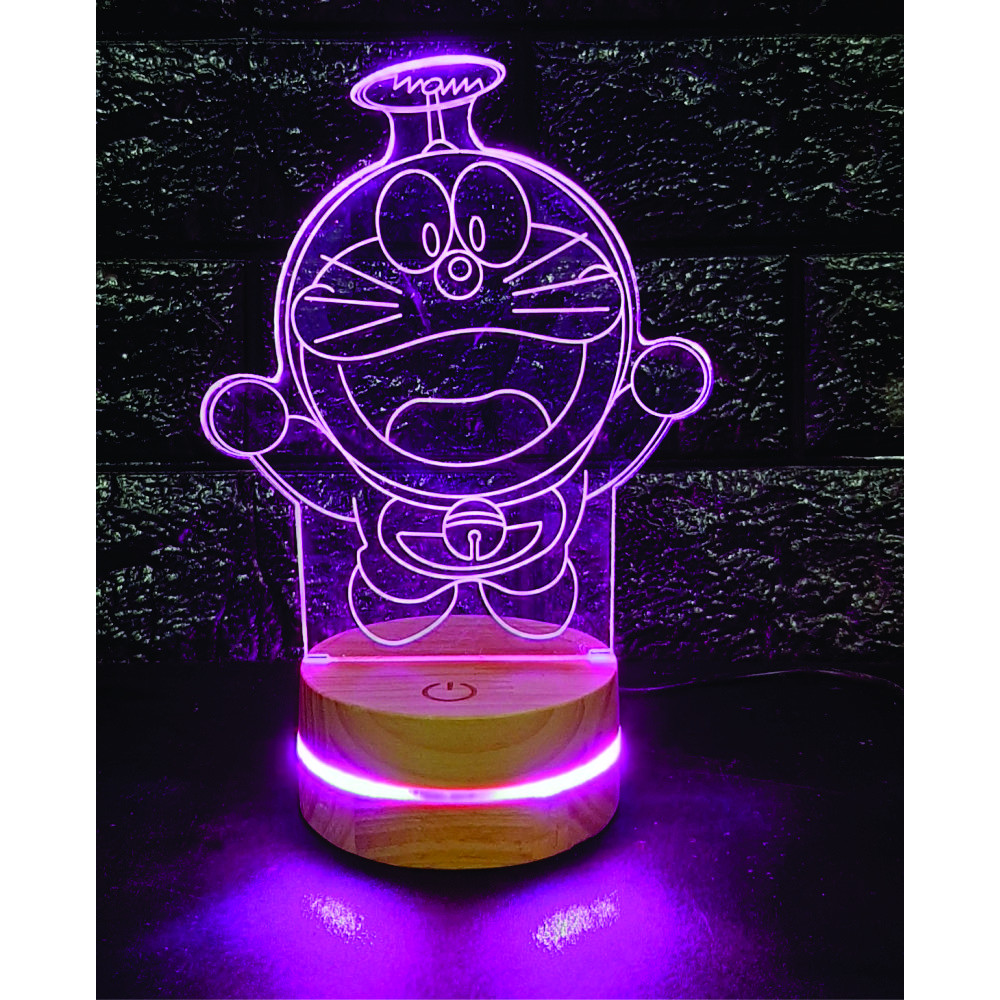 Doraemon 2, Đèn 3D led, Đèn ngủ thay đổi 16 màu