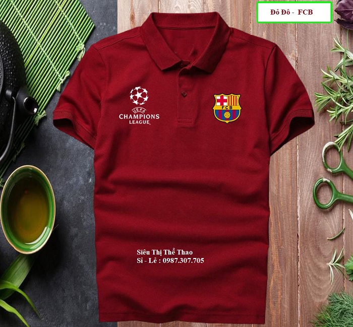 Áo Thun Thể Thao 4 chiều – in Logo Barcelona