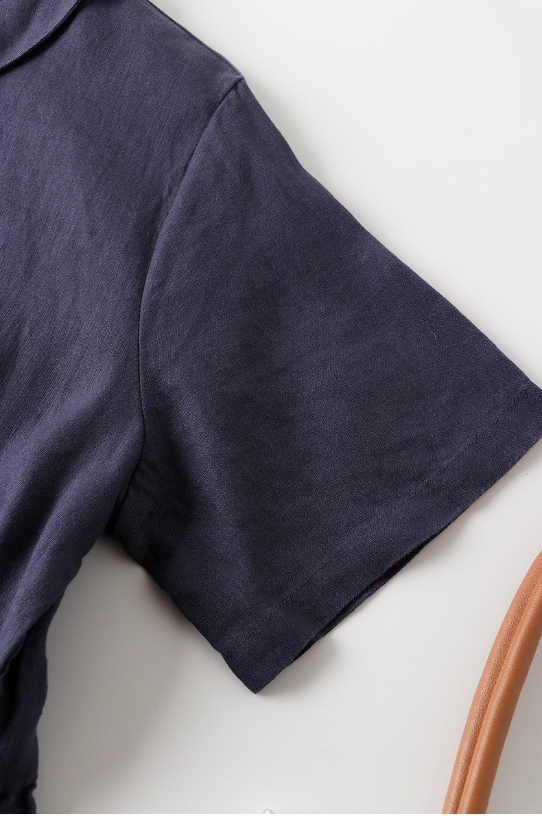 Đầm linen nữ suông trơn basic đơn giản phối cổ Đức nhiều màu cho các nàng lựa chọn da215