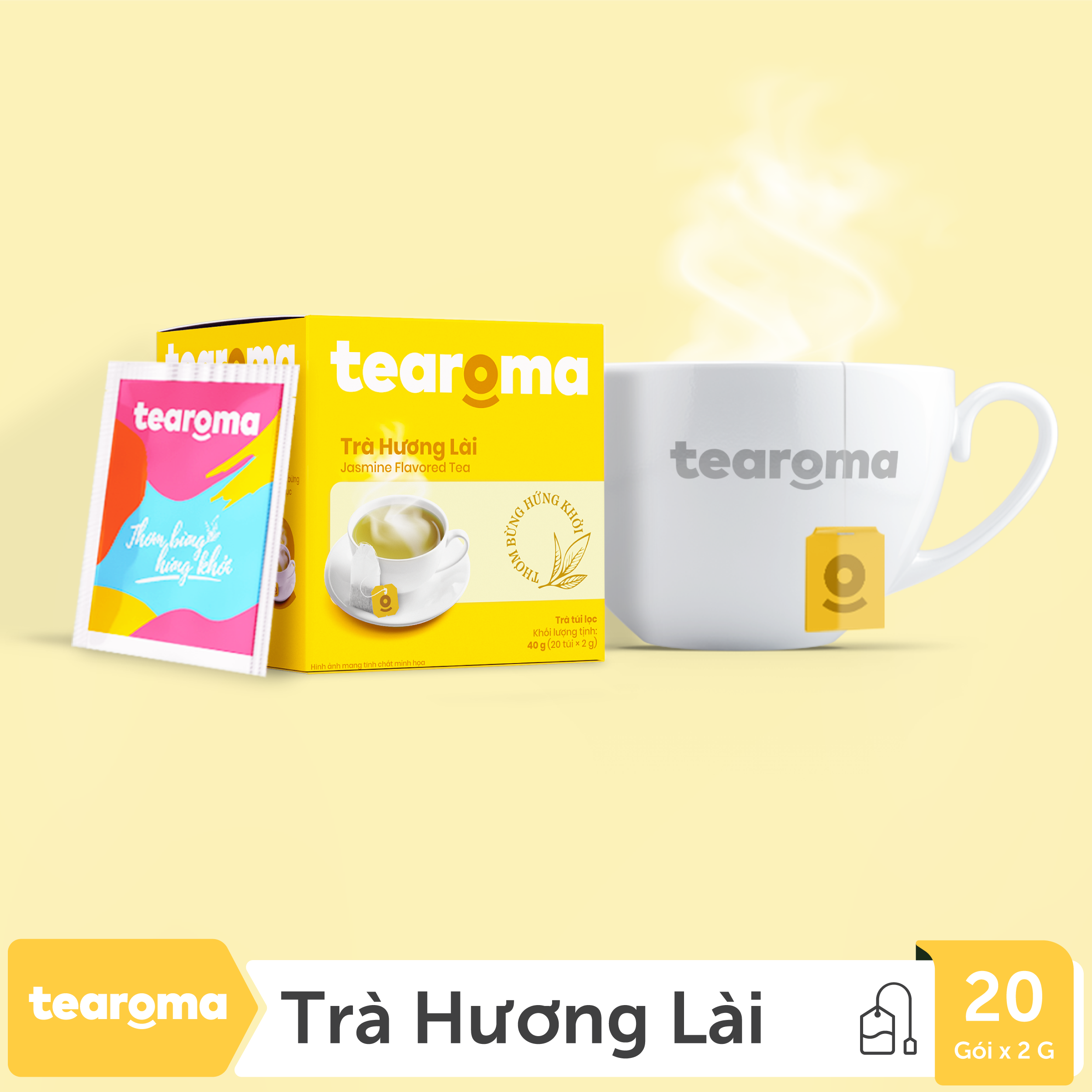 [MUA 4 TẶNG 1] Trà túi lọc Lài Tearoma (Hộp 20gói x 2gr)