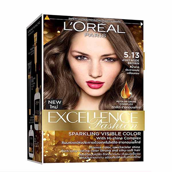 Kem Nhuộm Dưỡng Tóc Màu Thời Trang L'oreal Excellence Fashion 172ml - Màu 5.13 Nâu Ánh Tro