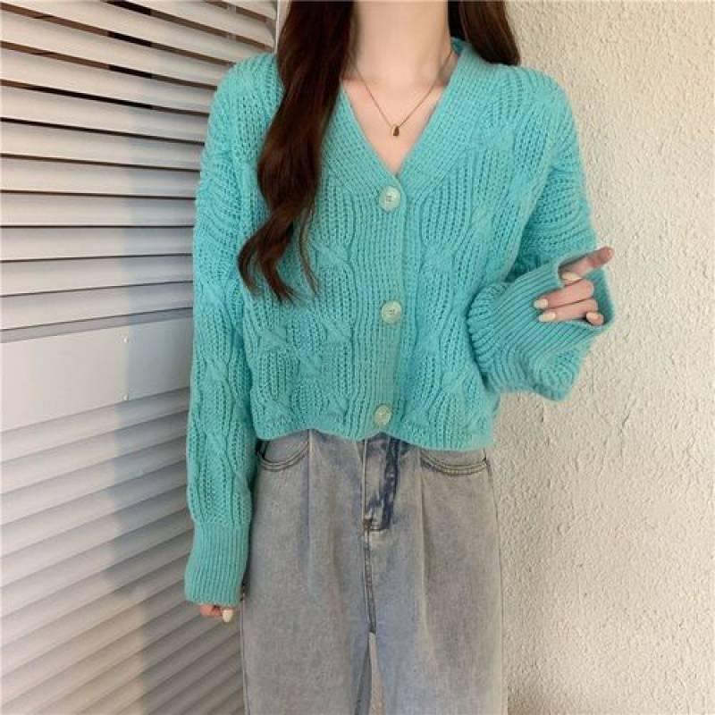 Hàng Sẵn_ Áo khoác len cardigan dáng ngắn phong cách retro Hadu shop