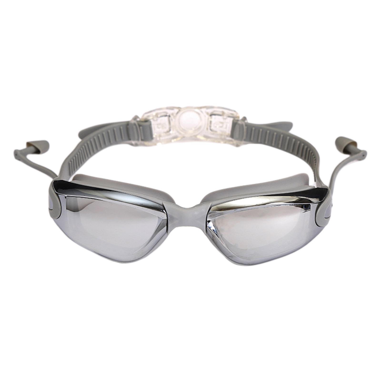 Swimming Goggles UV Protection Anti-fog Earplugs Swim Goggles Gray