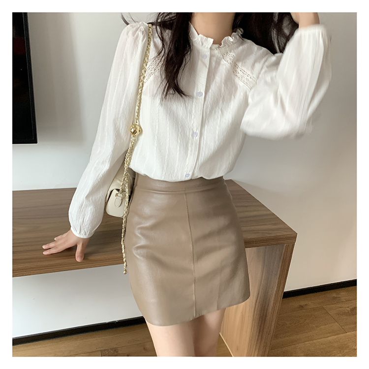 Chân váy ngắn bigsize nữ dáng chữ A chất da quảng châu cao cấp Chân váy da nữ lưng cao có quần trong form dáng hàn quốc