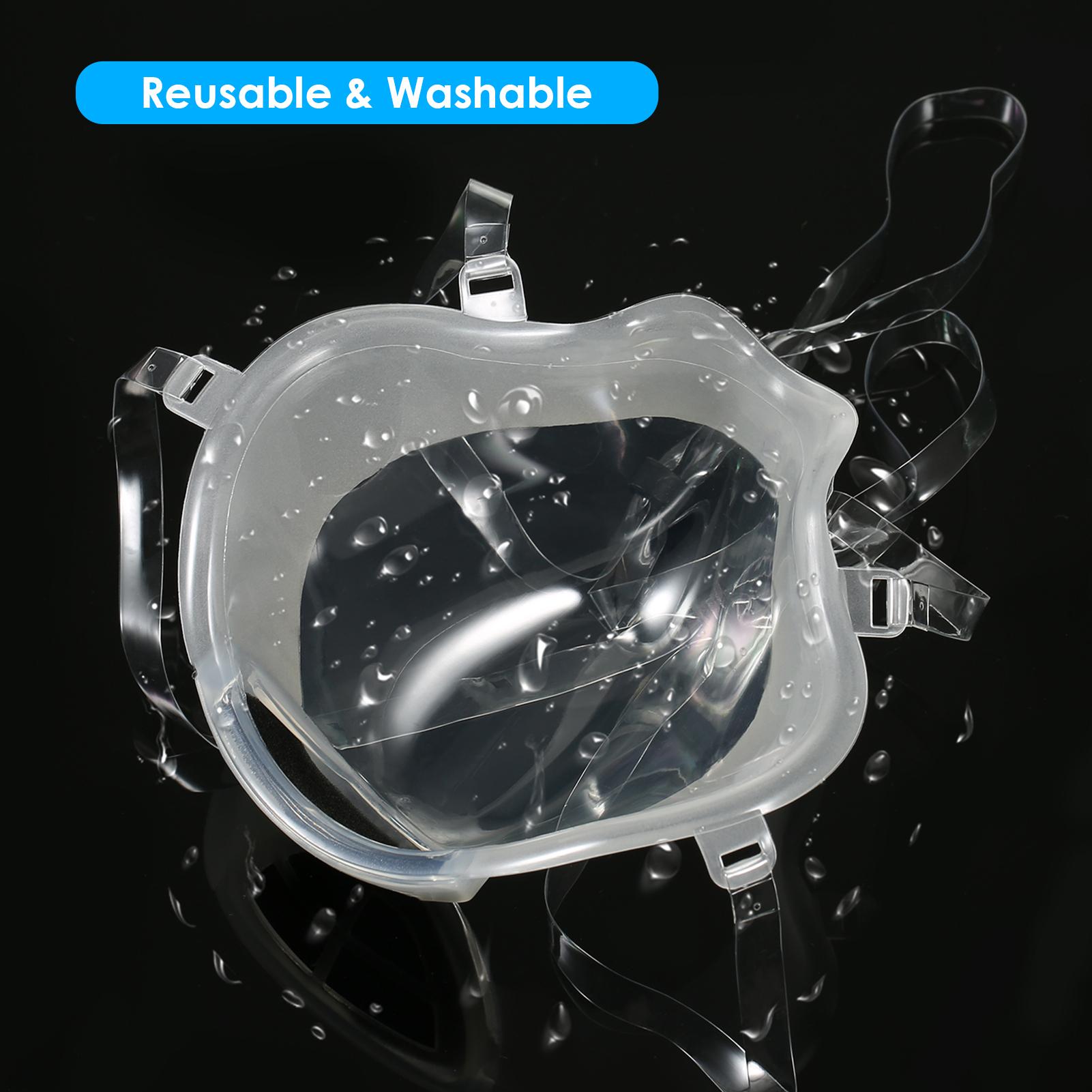 Transparent Face-Mask Reusable Face Protection Clear Face Shield Anti-Fog Visible Silicone Facial Cover