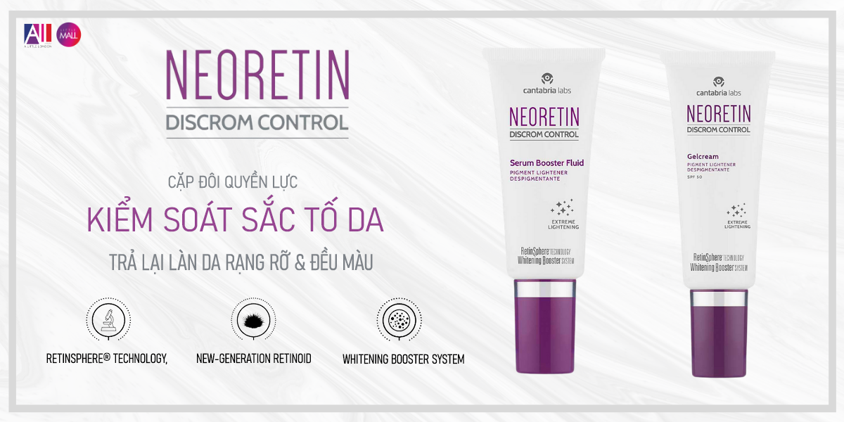 Kem chống nắng Neoretin discrom control gel cream spf50 40ml TẶNG mặt nạ Sexylook (Nhập khẩu)