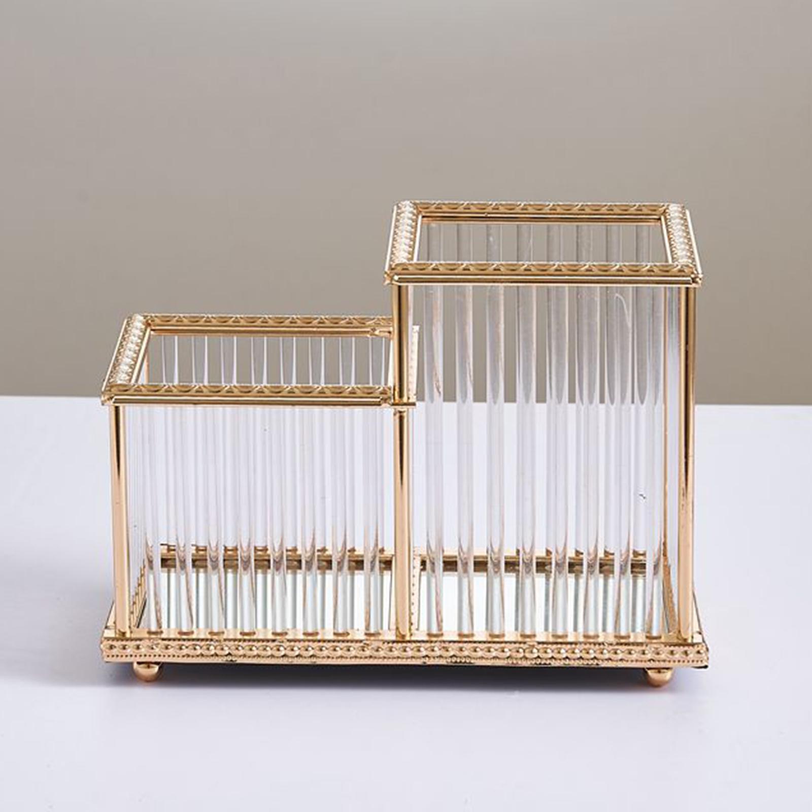 Acrylic Makeup Brush Holder Desk Organizer Cosmetic Brushes Eyebrow Pencil Storage Pen Holder Container, Gift for Women