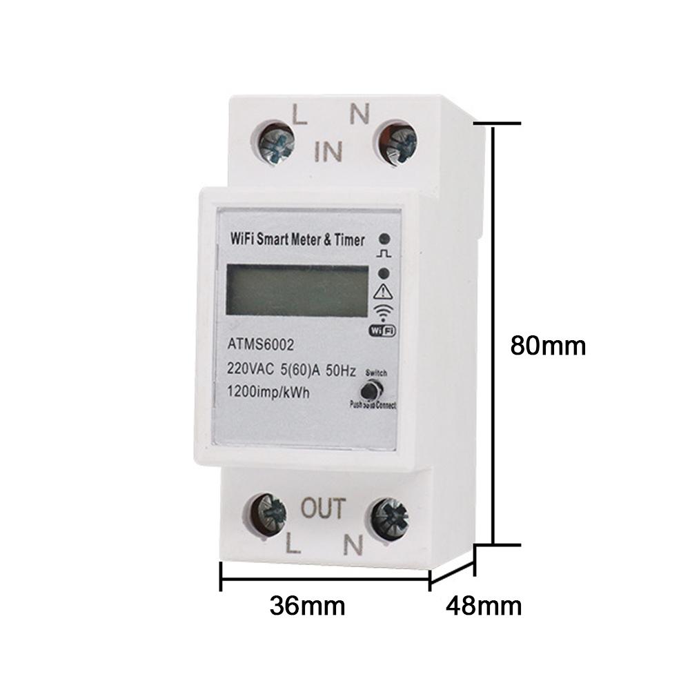 Tuya WiFi Intelligent Electric Meter Intelligent Energy Meter Timer Home Electric Meter Mobilephone APP Remotes Control No Need Manual Meter Reading Intelligent Home Electric Meter