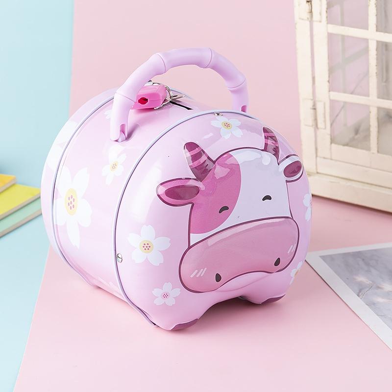 Két sắt hình heo dễ thương có khóa