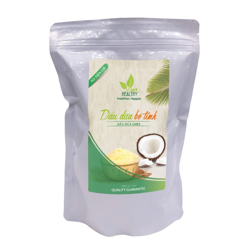 Dầu Dừa Lên Men Tách Lạnh Tinh Khiết VietHealthy 1000ml (Túi tiện lợi)