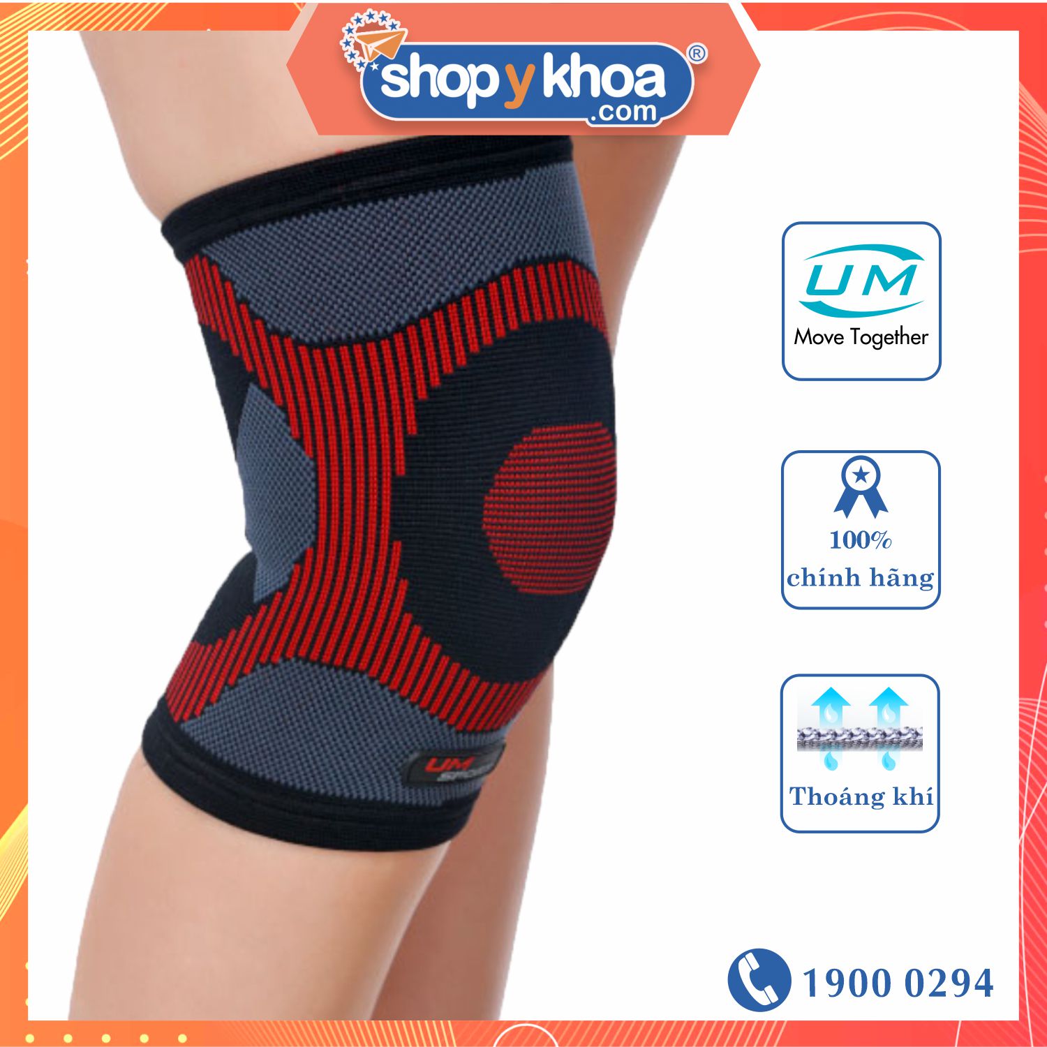 Bó gối thể thao 3D Red United Medicare (F-15) (cặp)