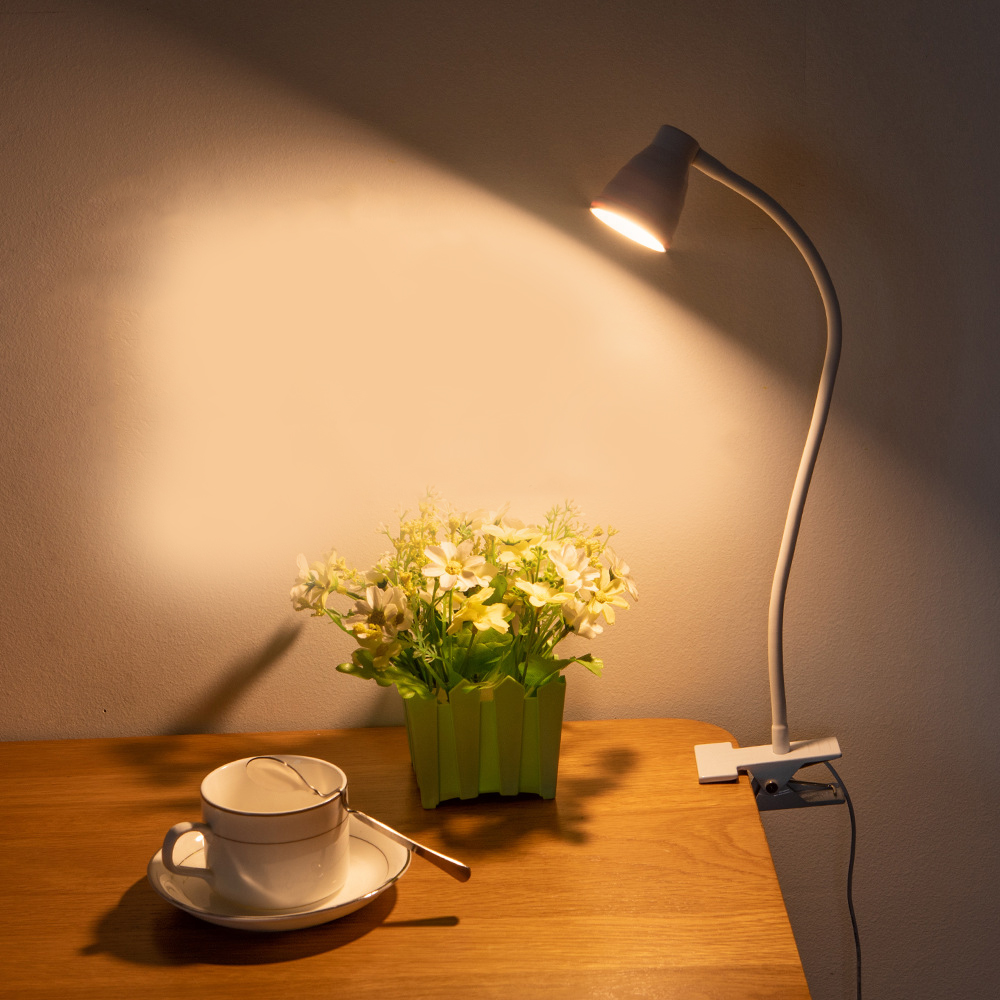 Đèn học, Đèn đọc sách kẹp đầu giường đa năng bóng LED 3 chế độ ánh sáng 3W, Nguồn USB 5V