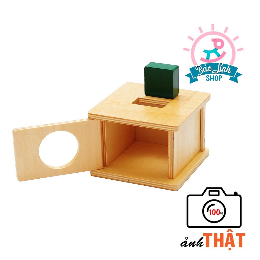 Đồ chơi cho bé 15-18 tháng tuổi - Hộp thả khối chữ nhật - Giáo cụ Montessori 0-3 tại nhà