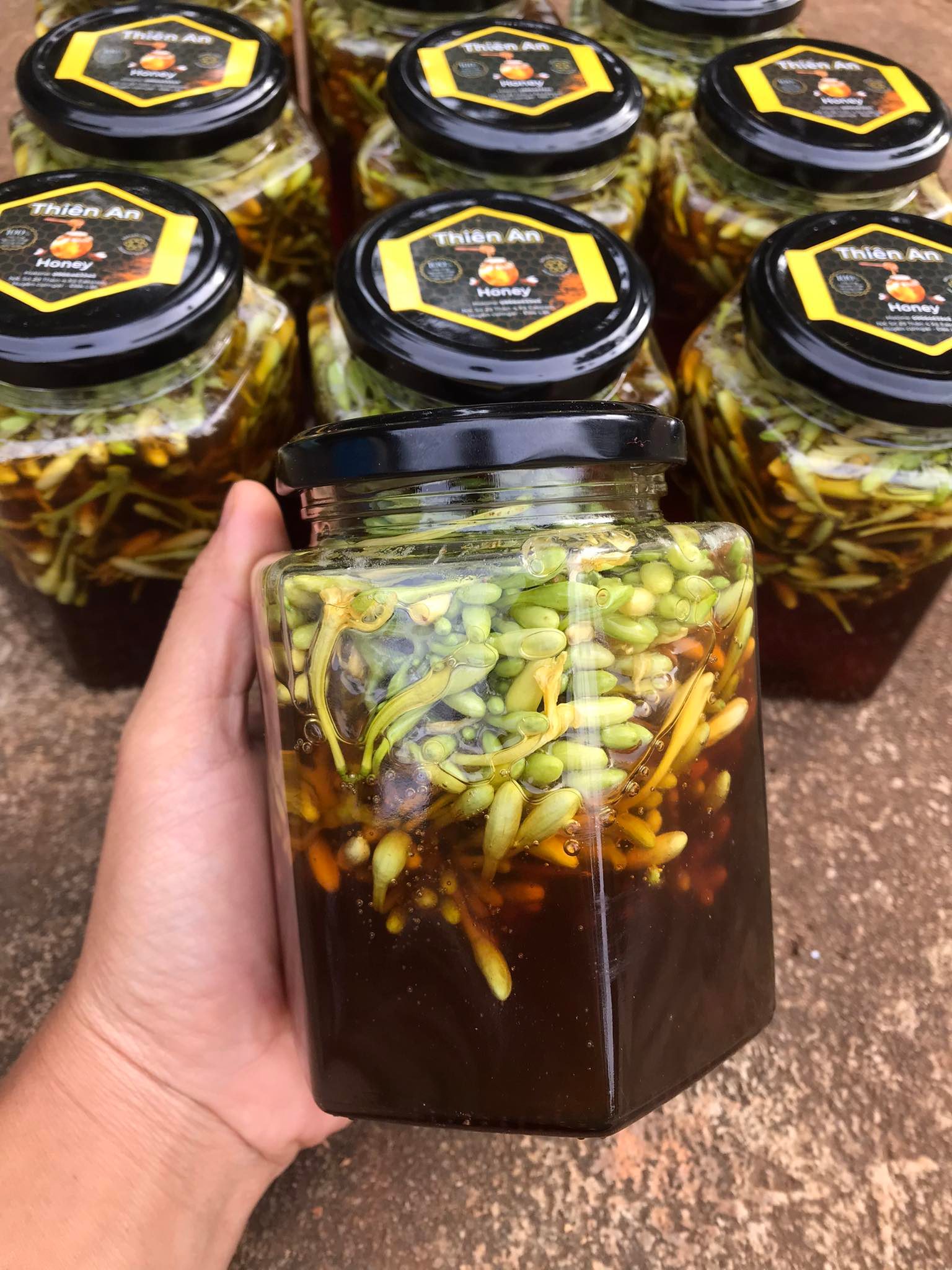 Gừng Sẻ ngâm Mật Ong Rừng Đaklak- Hũ Thủy Tinh 500ml