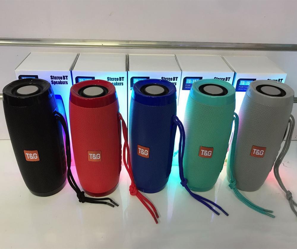 TG157 Loa Bluetooth không dây có đèn LED Loa di động Cột trầm ngoài trời Hộp âm thanh siêu trầm có Mic Hỗ trợ TF FM USB Màu sắc: Xanh lục