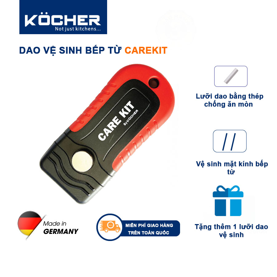 Dao cạo Kocher  vệ sinh bếp từ, lò nướng vệ sinh kính hoặc vệ sinh thiết bị gốm sứ Care Kit - Hàng Chính Hãng