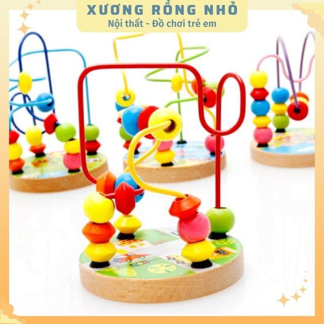 Đồ chơi luồn hạt size nhỏ cho bé, đồ chơi gỗ trẻ em