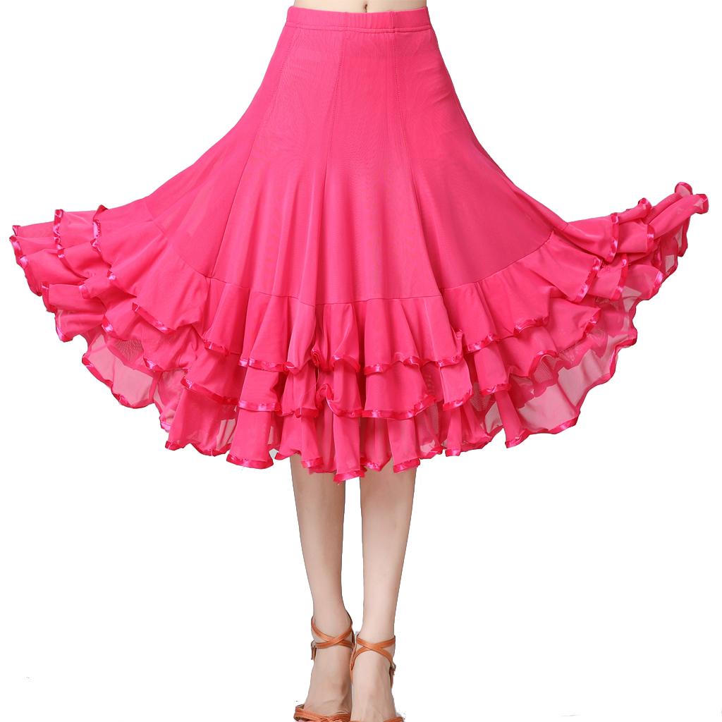 Ladies Dance Skirt Latin Dance Skirt Pleated Skirt Ballroom Tango Swing Cha Cha Dancing Costume Dress Dance Dresses