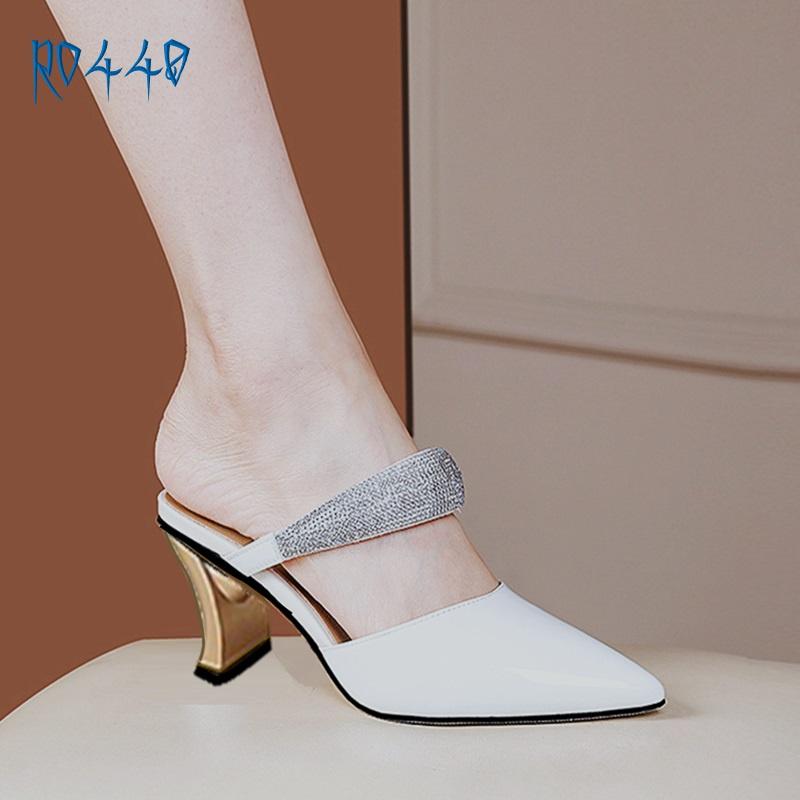 Giày cao gót nữ đẹp đế vuông 5 phân hàng hiệu rosata hai màu đen trắng ro440 - HÀNG VIỆT NAM CHẤT LƯỢNG QUỐC TẾ