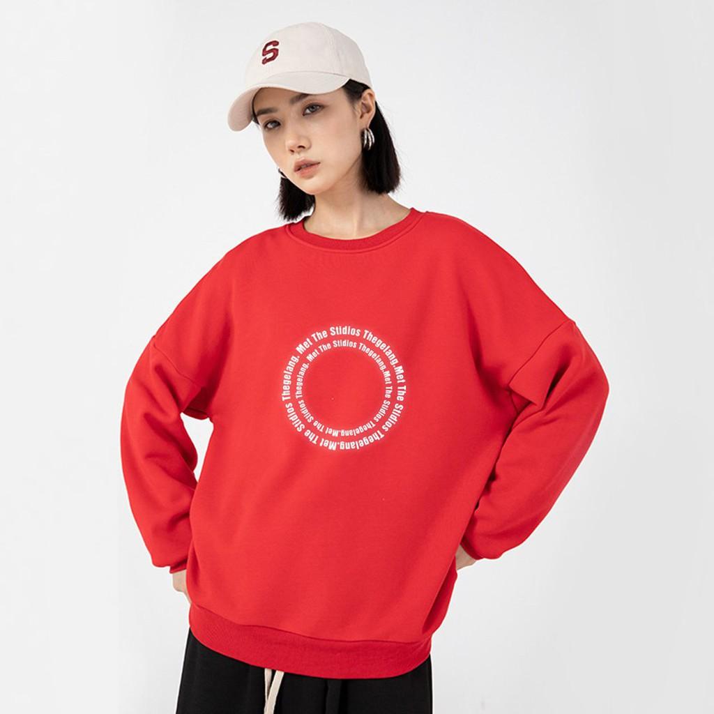 Áo sweater Vòng Tròn Chữ Phản Quang unisex nam nữ phong cách hàn quốc form rộng – ST189- babitrendy