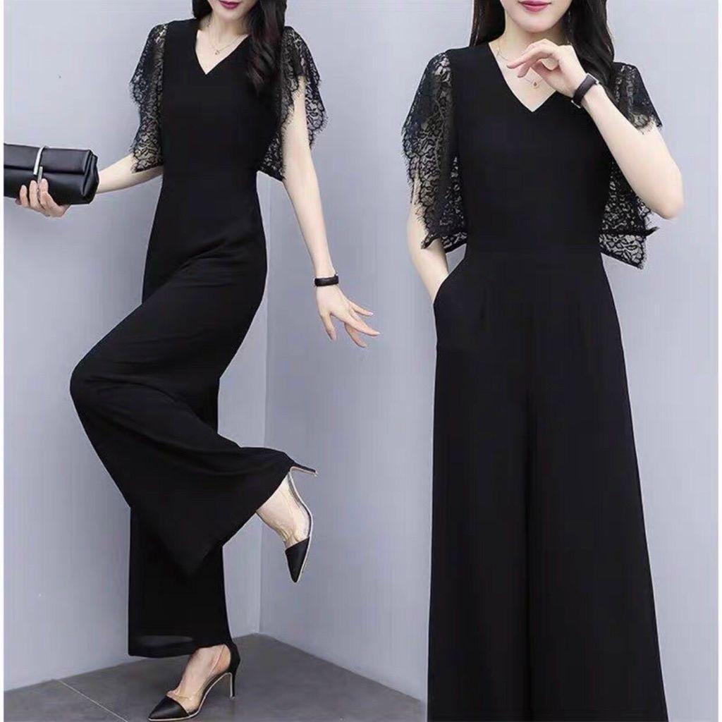 Jumpsuit Thiết Kế Phối Tay Ren Cao Cấp, Có Túi, Cực Kỳ Sang Và Thời Thượng
