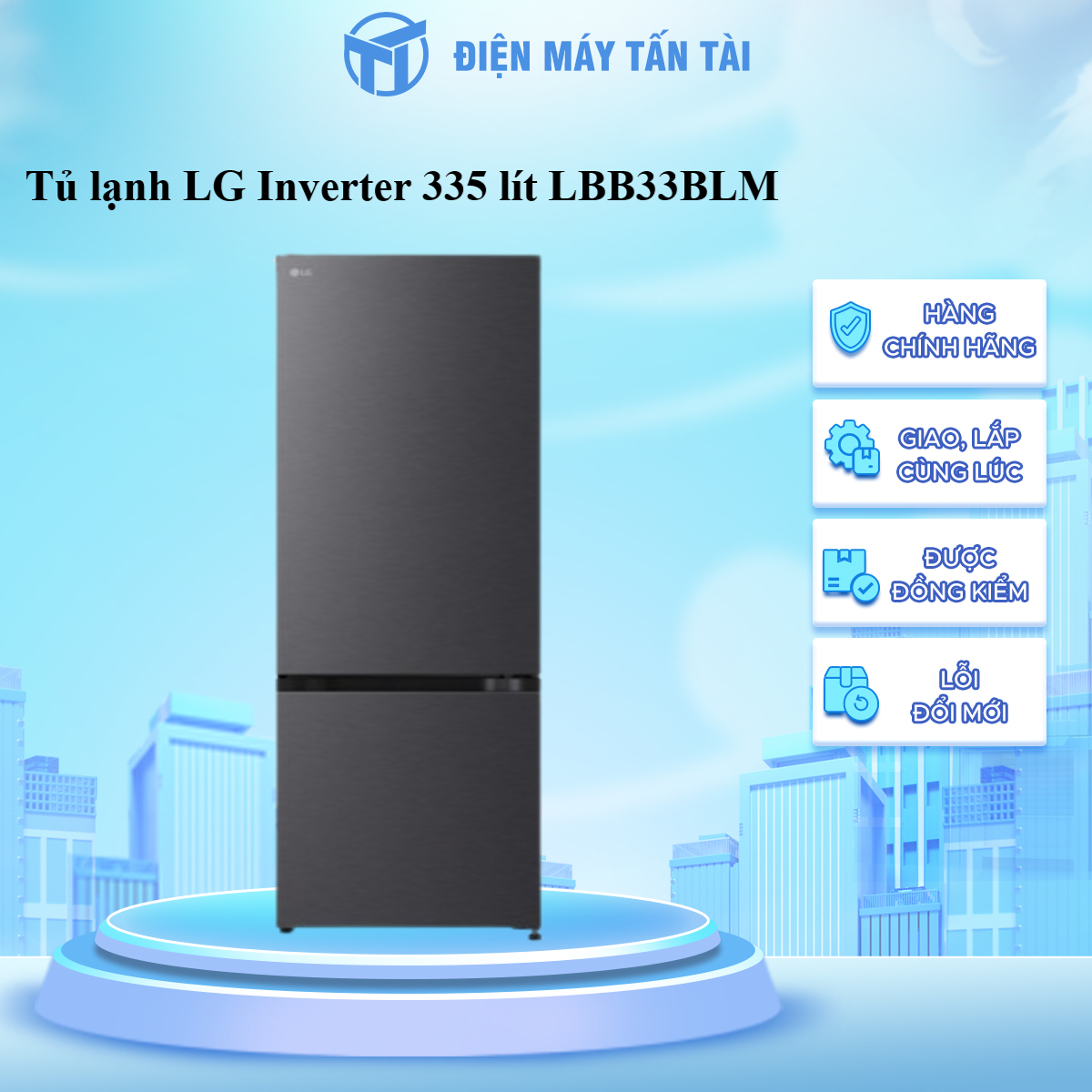 Tủ lạnh LG Inverter 335 lít LBB33BLM - HÀNG CHÍNH HÃNG - CHỈ GIAO HCM