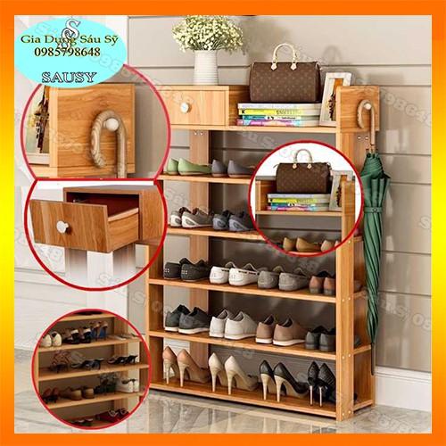 Tủ Giày Gỗ 5 Tầng, Kệ Để Giày Dép Có Ngăn Kéo
