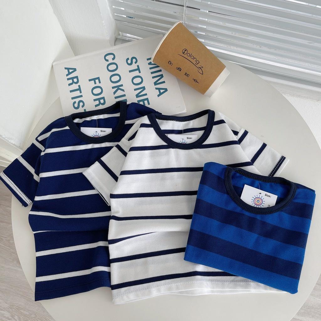 Áo cộc tay trẻ em kẻ sọc chất cotton cực đẹp cho bé trai bé gái từ 8-18kg BINBON KIDS