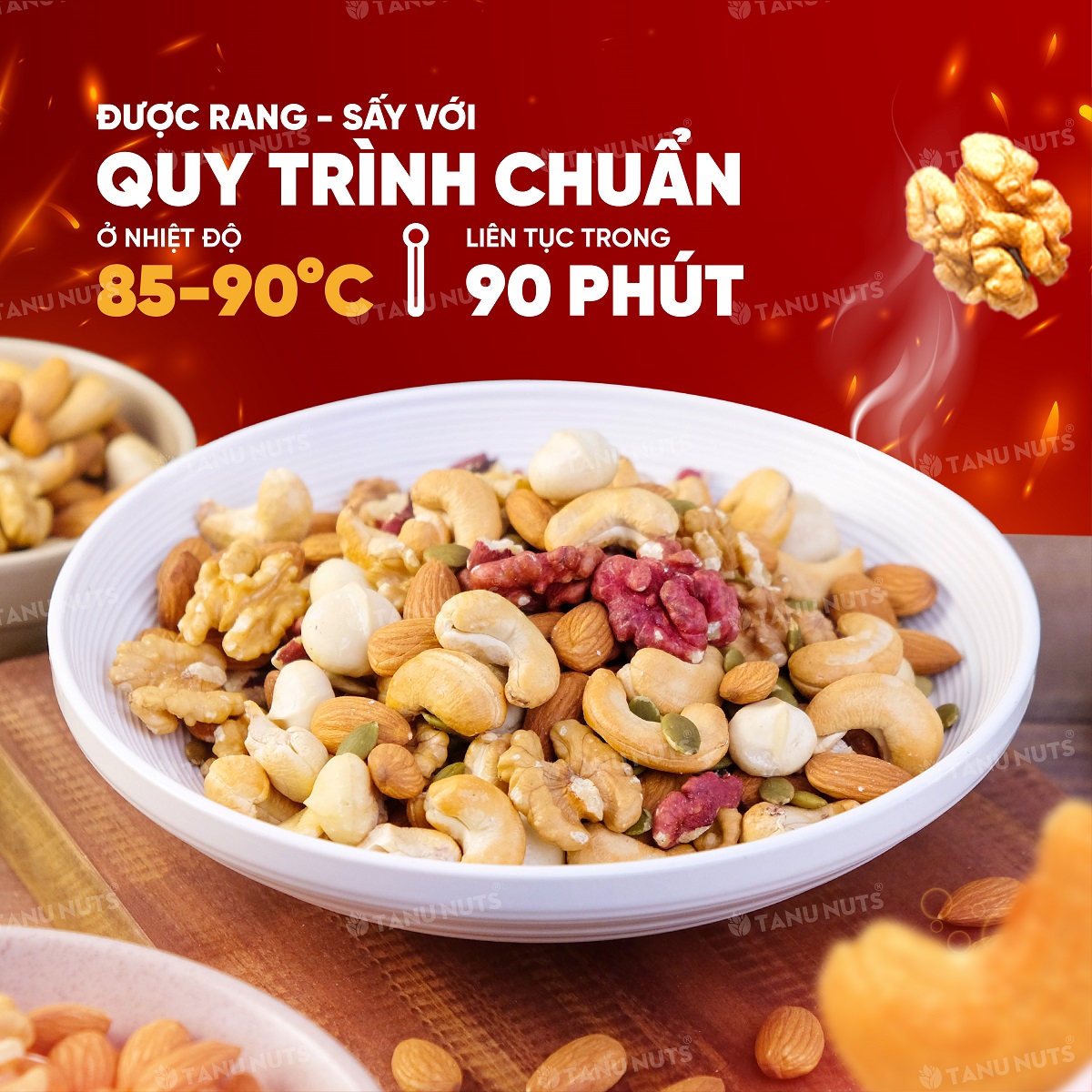 Hạt dinh dưỡng mix 6 loại TANU NUTS, hạt ngũ cốc bà bầu granola ăn kiêng giảm cân 350gr/500gr