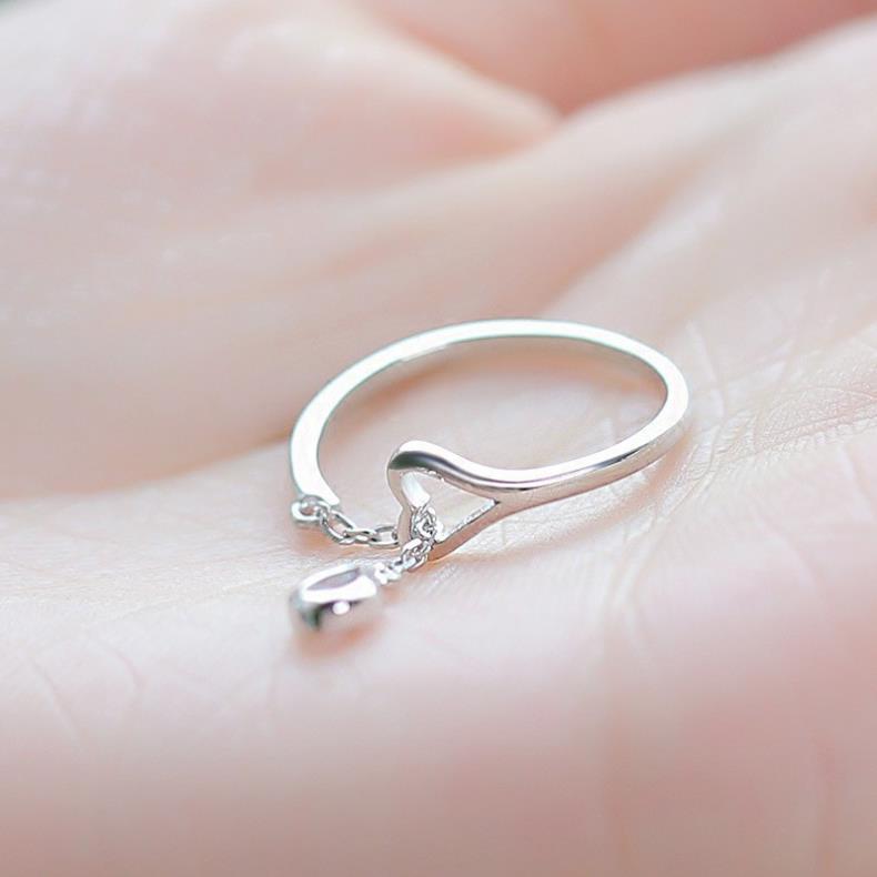 Nhẫn bạc 925 thiết kế hình giọt nước đính đá thời trang cho nữ ANTA Jewelry - ATJ3461
