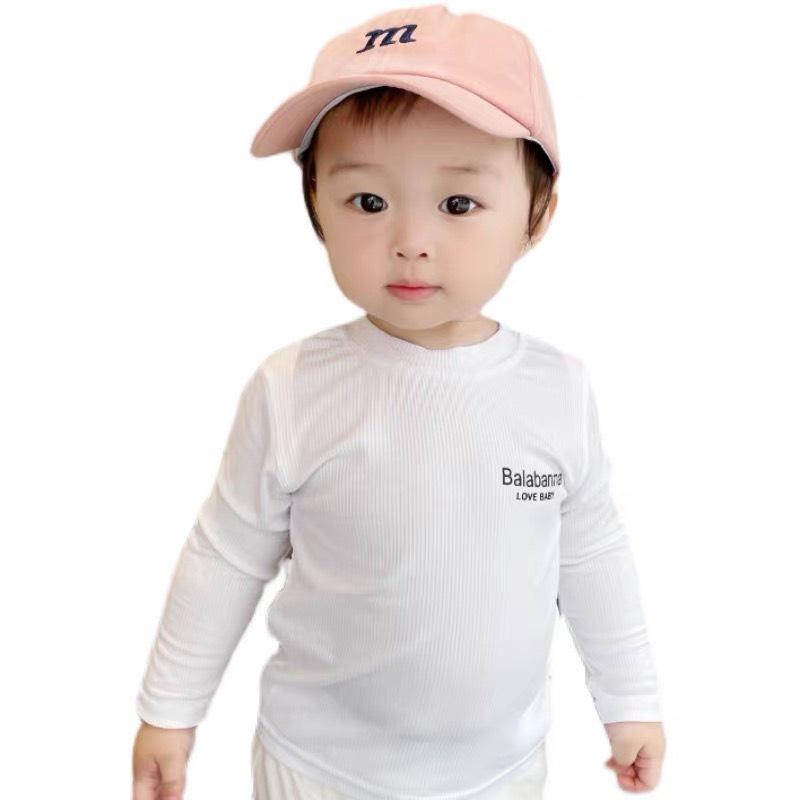 Áo giữ nhiệt dài tay in chữ love baby cho bé trai, bé gái cotton dày dặn phong cách Hàn Quốc