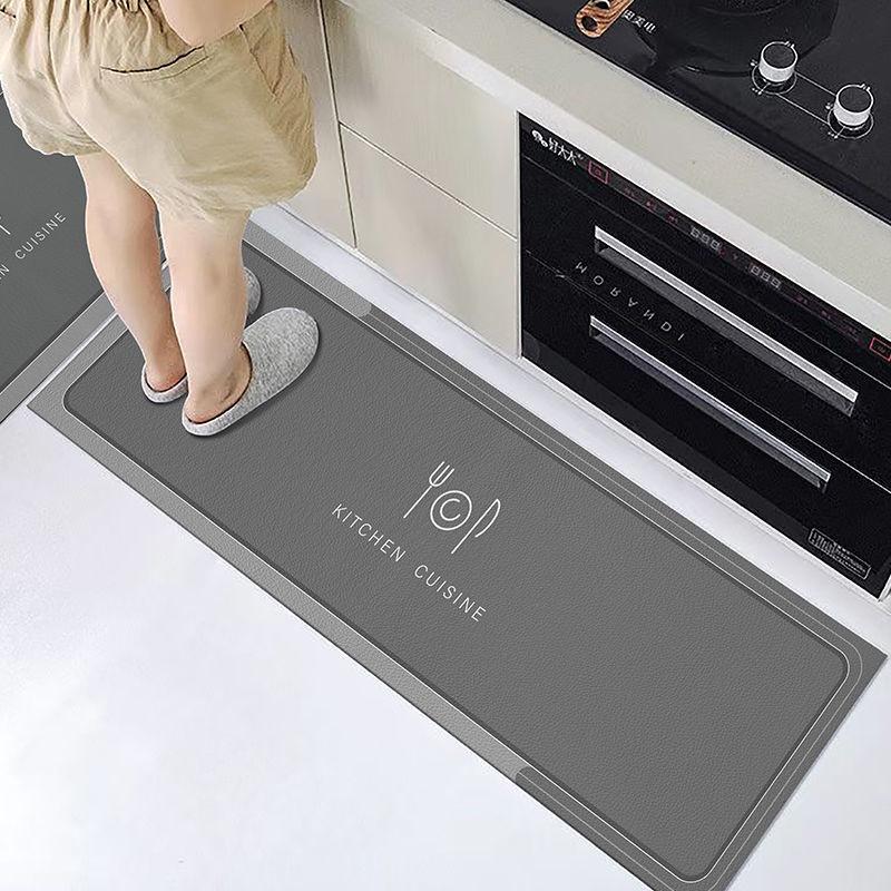 Thảm Lót Sàn Nhà Bếp Bằng Da pvc Chống Trượt/Dầu/Nước Tiện Dụng Cho Nhà Bếp