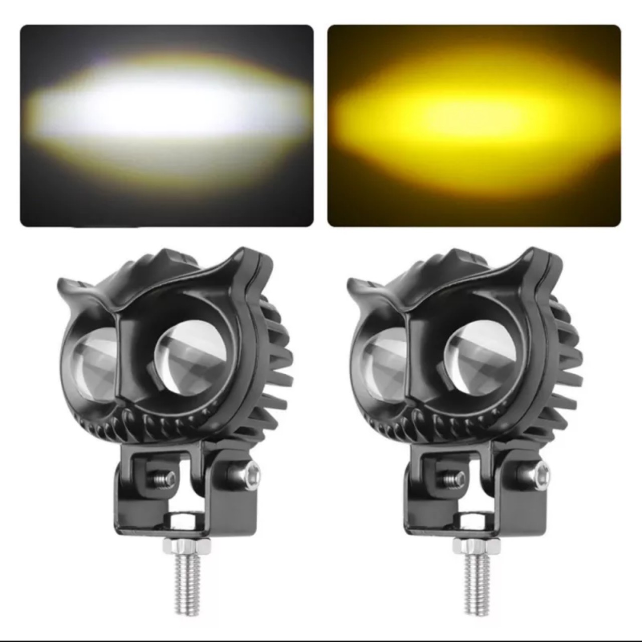 Đèn trợ sáng xe máy X22 Pro mắt cú 45W bi cầu 2 mắt led cốt vàng pha trắng hàng siêu víp ánh sáng cực mạnh