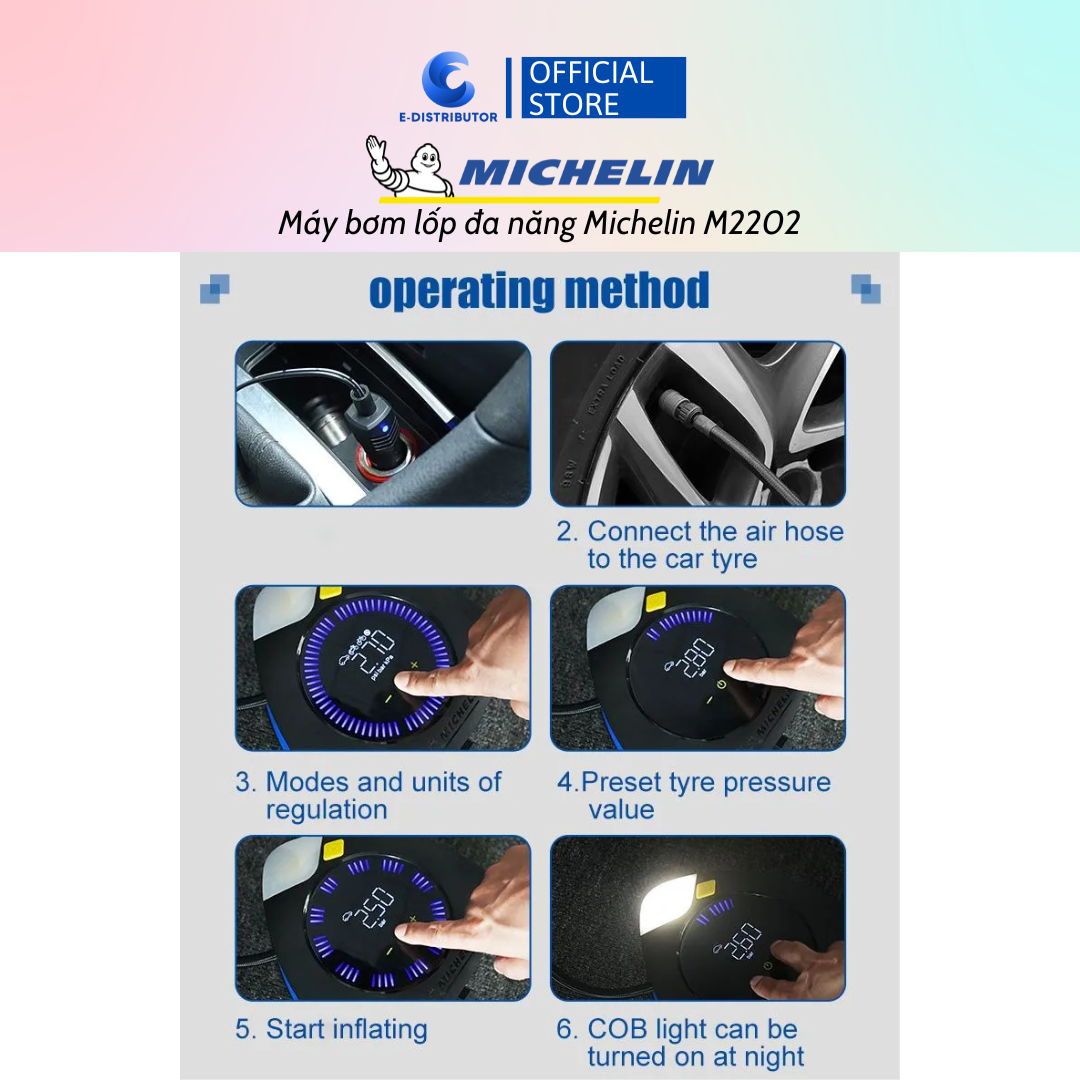 Máy bơm lốp đa năng Michelin M2202 - Hàng chính hãng