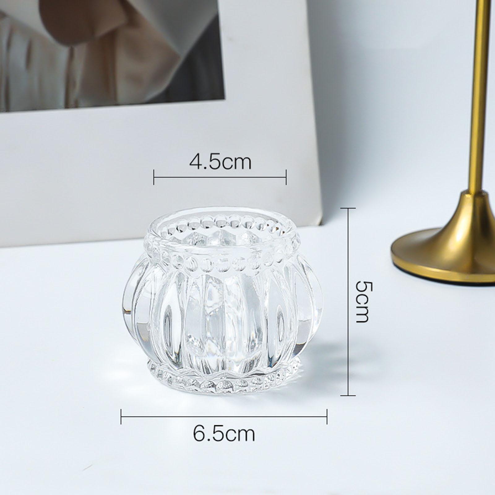 Nordic Transparent Glass Candle Holders, Round Bowl Decorative Candlestick For Coffee Shop