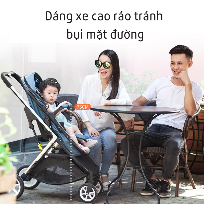 Xe đẩy nôi cao cấp 2 chiều 3 tư thế, siêu nhẹ 9kg, gấp gọn thành vali xách có túi đi kèm mẫu mới