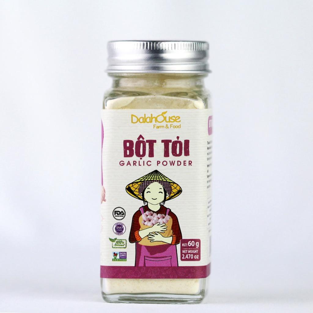 Bột Tỏi Sấy Lạnh Dalahouse 60 Gram, Bột Gia Vị Hữu Cơ Nguyên Chất Công Nghệ Tiêu Chuẩn Châu Âu - Giàu Vitamin và Khoáng Chất Tốt Cho Cơ Thể, Phòng Ngừa Cảm Cúm, Hỗ Trợ Điều Hòa Huyết Áp, Duy Trì Ổn Định Cholesterol, Nâng Cao Thể Lực, Tăng Cường Sức Khỏe