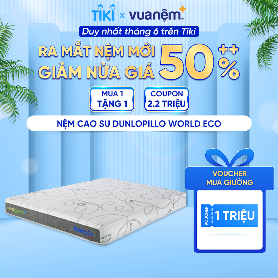 Nệm cao su cao cấp Dunlopillo World ECO sở hữu 3 lớp cao su đặc biệt, lưu thông máu, cân bằng nhiệt độ cơ thể