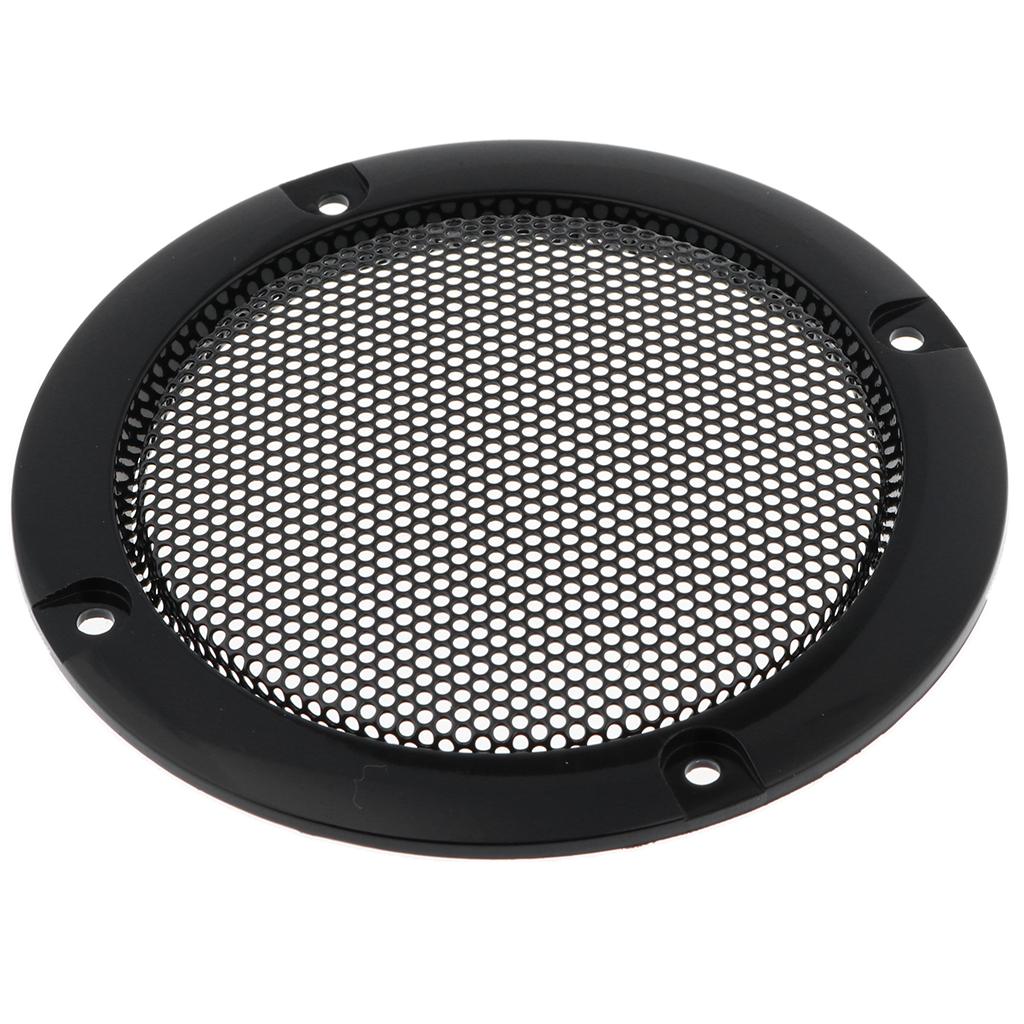 2x3 inch Audio Speaker Cover Decorative Circle Metal Mesh Grille black