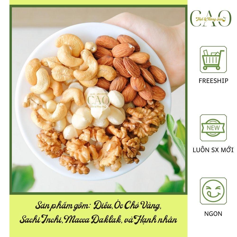 Hạt thập cẩm ăn liền CAO FOOD từ 5 loại hạt dinh dưỡng cao cấp - Macca, Hạnh nhân, Óc Chó, Hạt dẻ, Hạt Điều