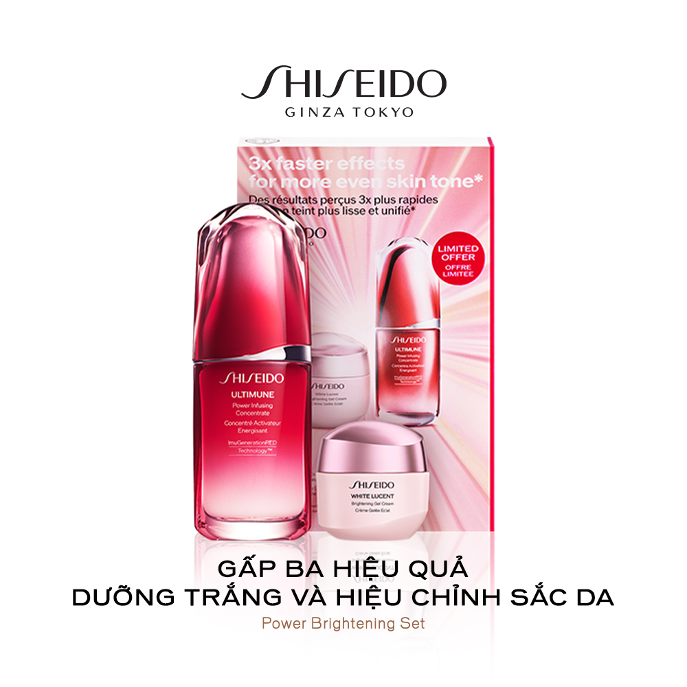 Bộ đôi Tinh chất phục hồi tái tạo da Shiseido Ultimune 50ml & Gel dưỡng trắng da Shiseido WhiteLucent 30ml