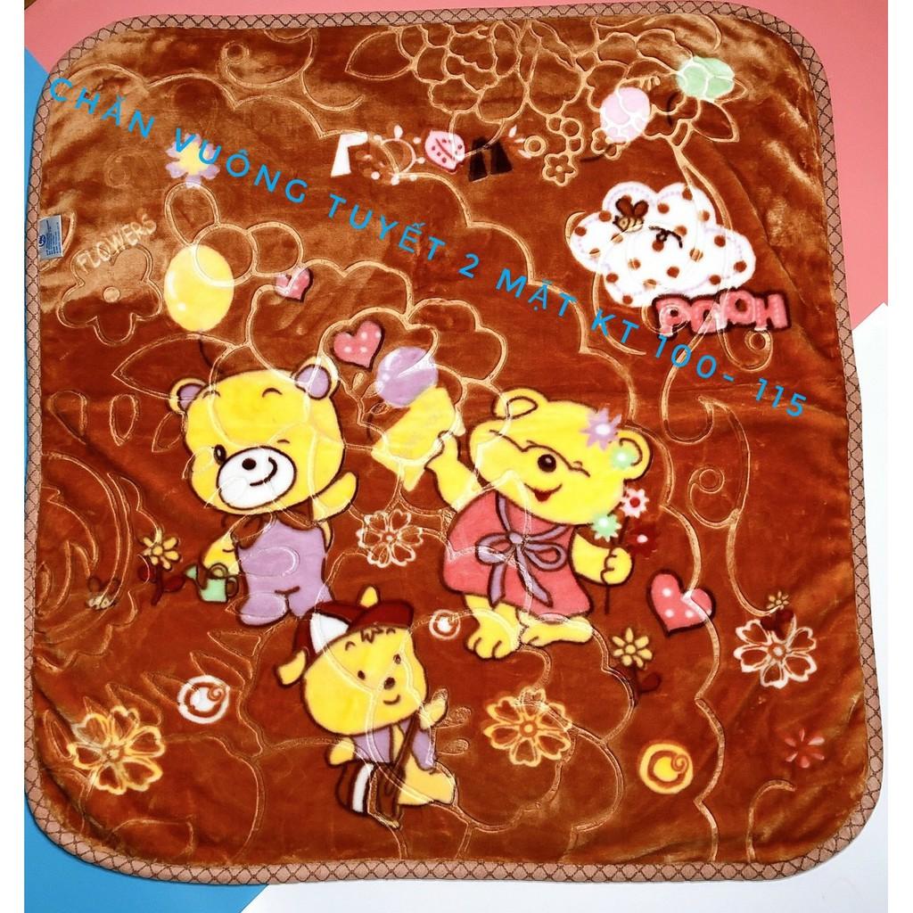 Chăn tuyết VUÔNG  hai lớp 3D cho bé kích thước 100-115cm