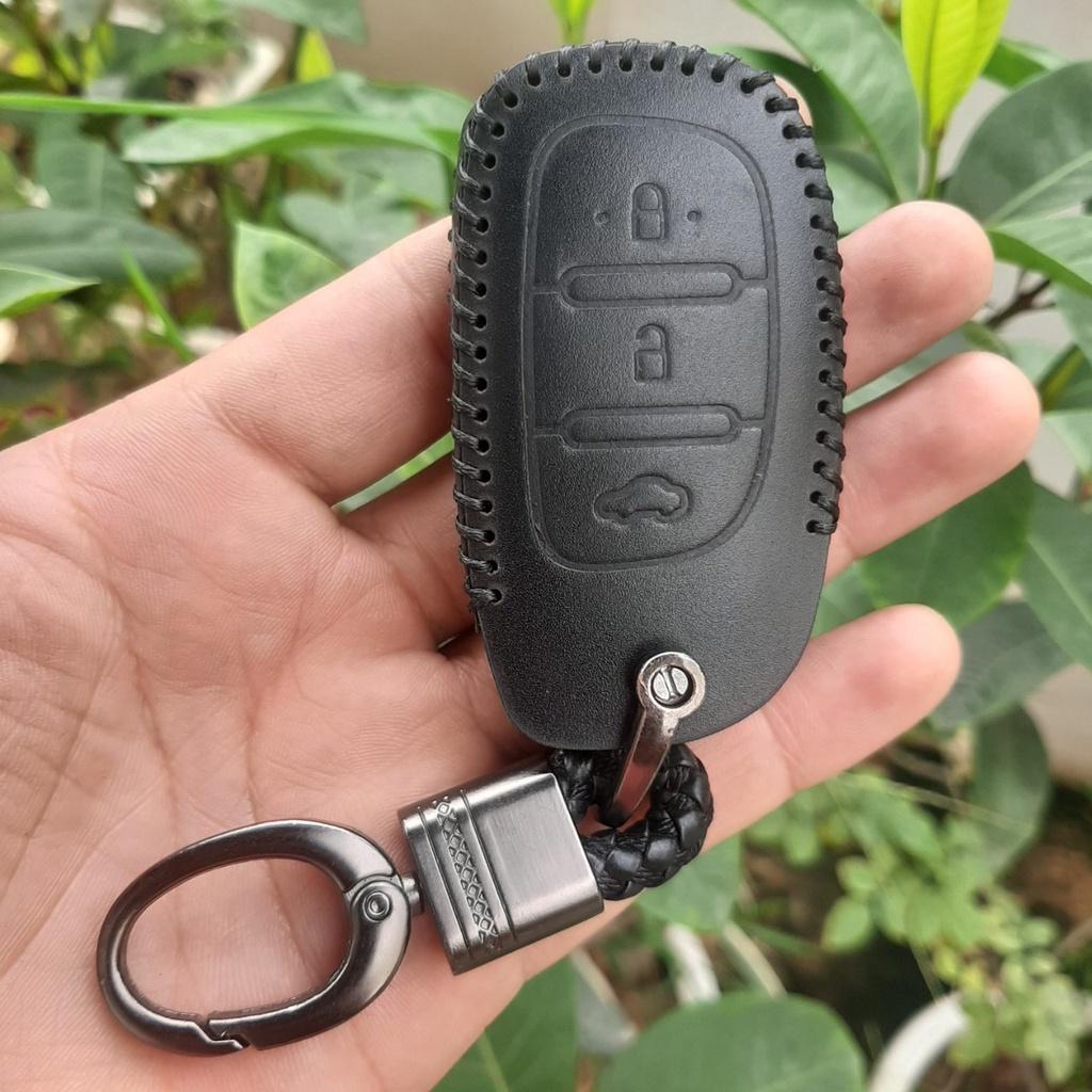 Bao Da Chìa Khóa HYUNDAI . Da Bò Nhập Khẩu ITALIA, Khắc Tên + Số ĐT Chủ Xe