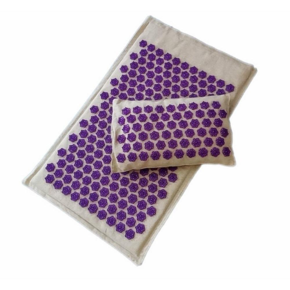 Nature Linen Coconut palm Massage Yoga mat sport pillow mat with bag Lotus Spike Acupressure Mat Cushion yoga matt Fitness