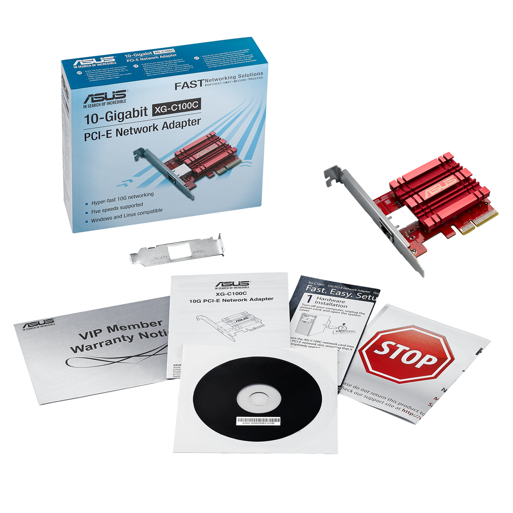 Cạc mạng ASUS XG-C100C Tốc Độ 10Gbps Không Dây PCI - Hàng Chính Hãng