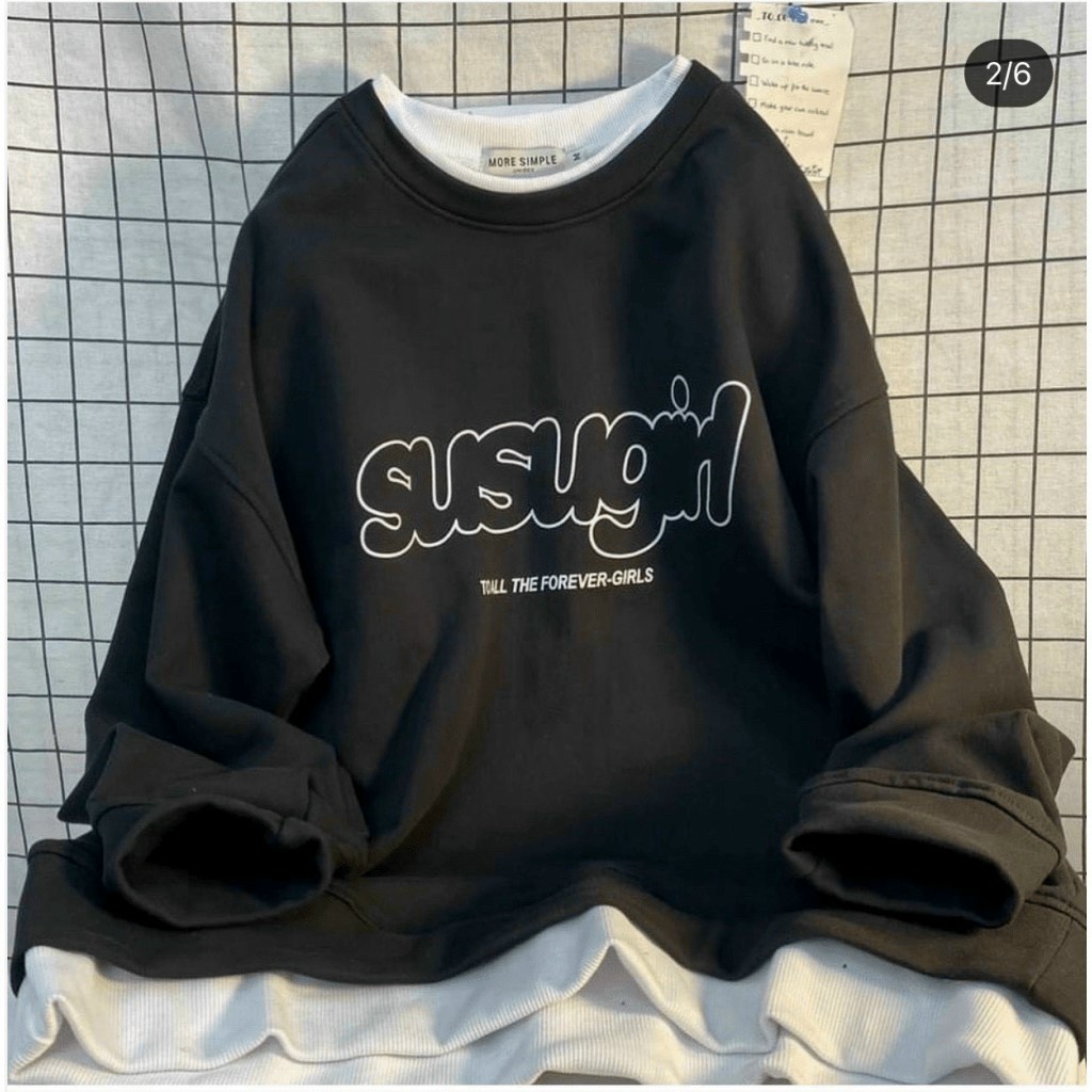 Áo Sweater Unisex Hàn Quốc Tay Phồng Số 26 - SUSUGIRL - Hoodie Nam Nữ Couple Phong Cách Vintage