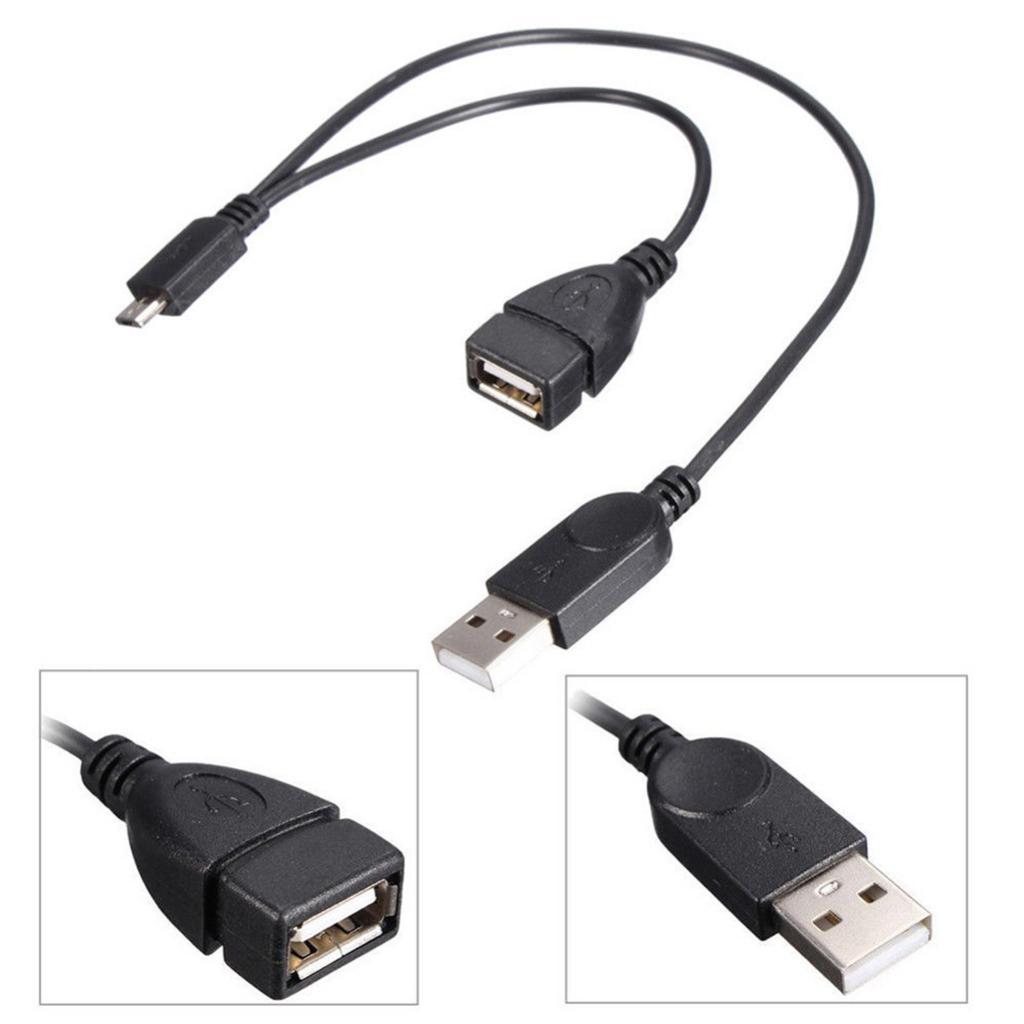Micro USB 5 Pin Male to USB 2.0 Female And Male Host OTG Y-Splitter Cable