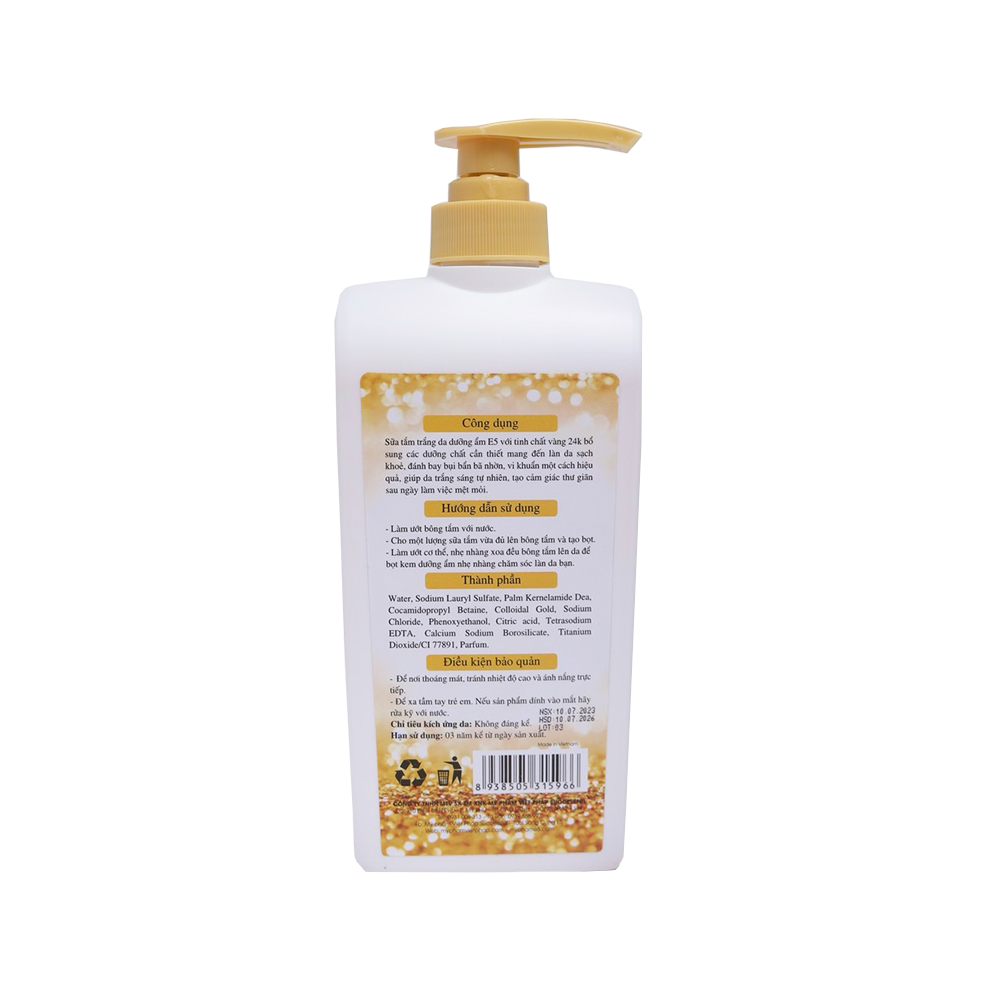 Sữa tắm trắng da dưỡng ẩm (vàng 24k) 700ml E5