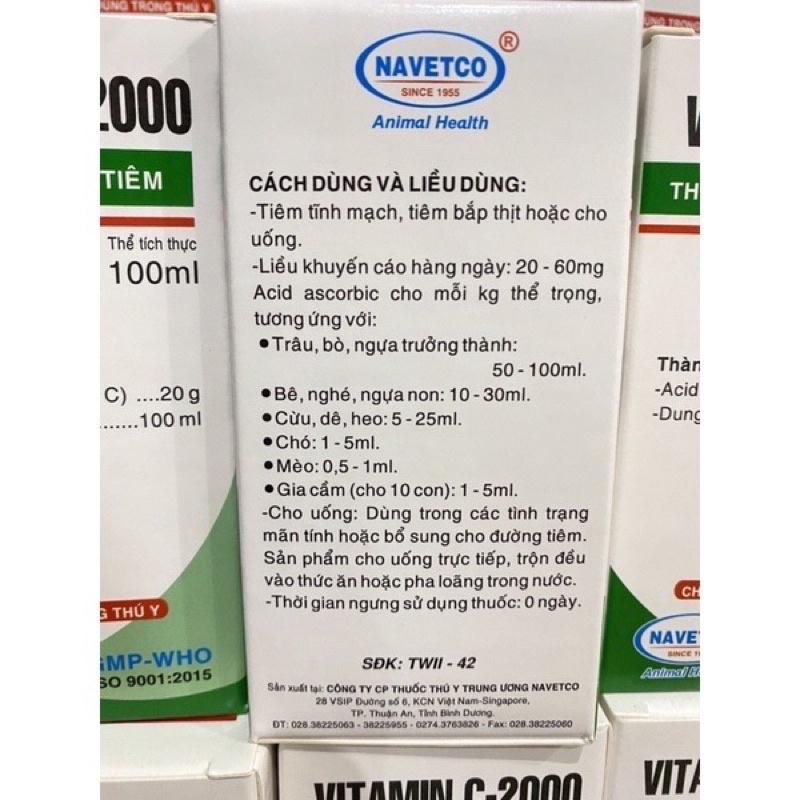 1 lọ Vitamin C 2000 100ml dùng cho trâu bò lợn chó mèo