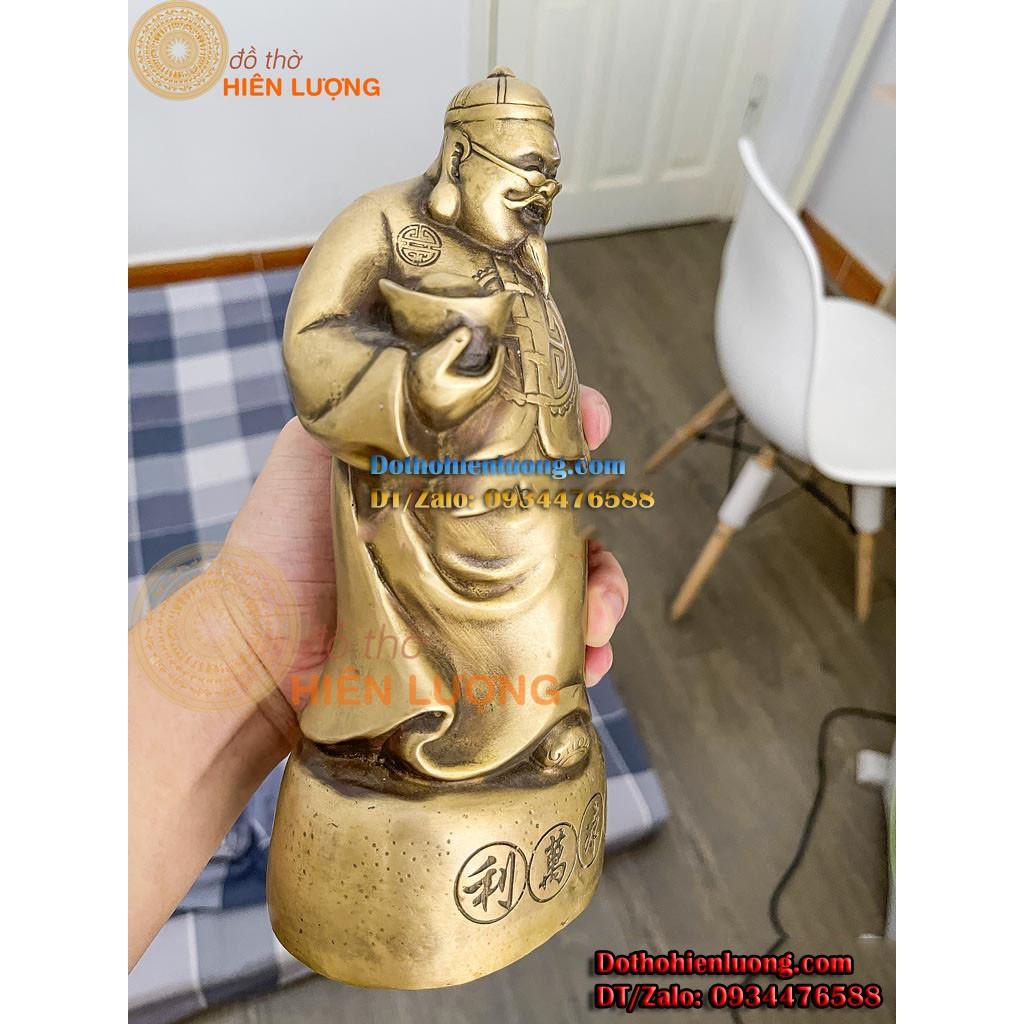 Tượng Lão Quản Gia Bằng Đồng Thau Nguyên Chất Cao 22cm - Vật Phẩm Phong Thủy